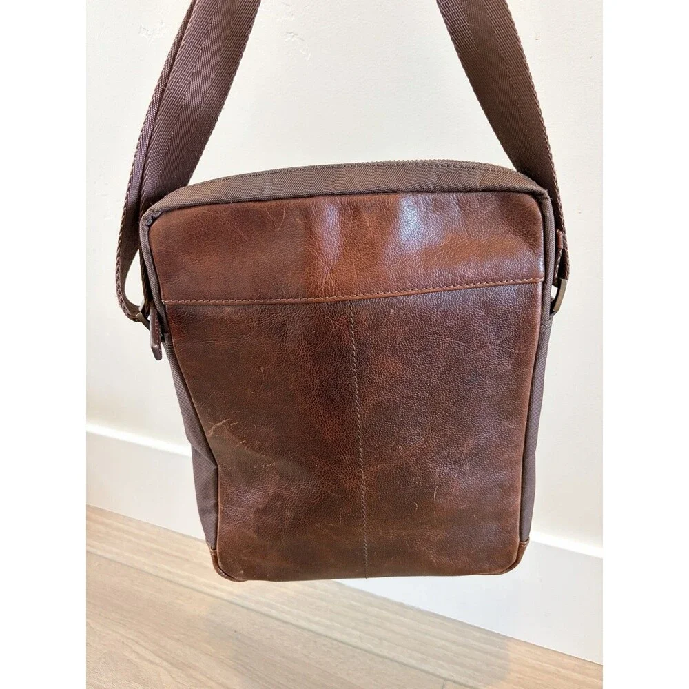 Boconi Coated Zipper Leather Cross Body Bag RFID Protection